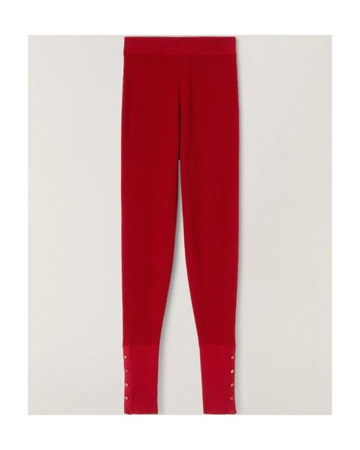 Loro Piana Red Knitted Drawstring Leggings