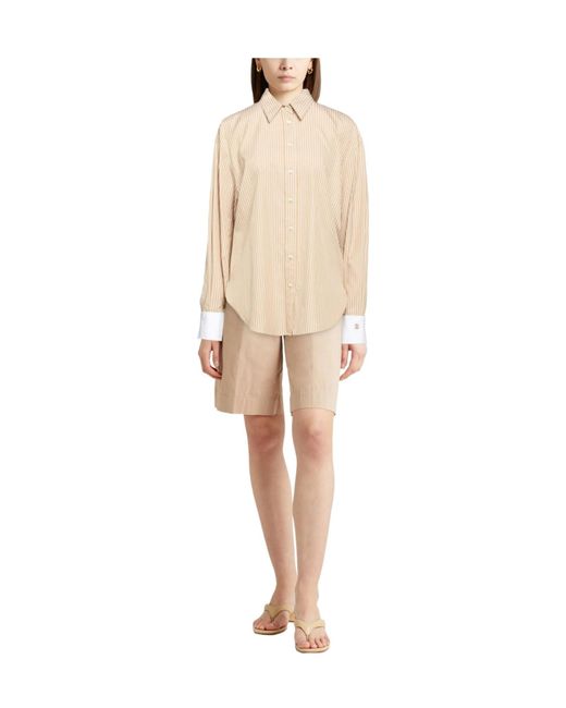 Brunello Cucinelli Natural Striped Shirts