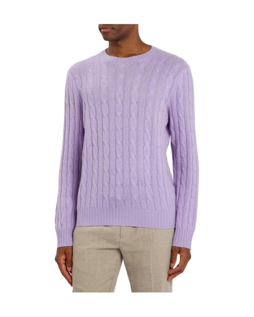 Polo Ralph Lauren Purple Cable-Knit Cashmere Jumper for men