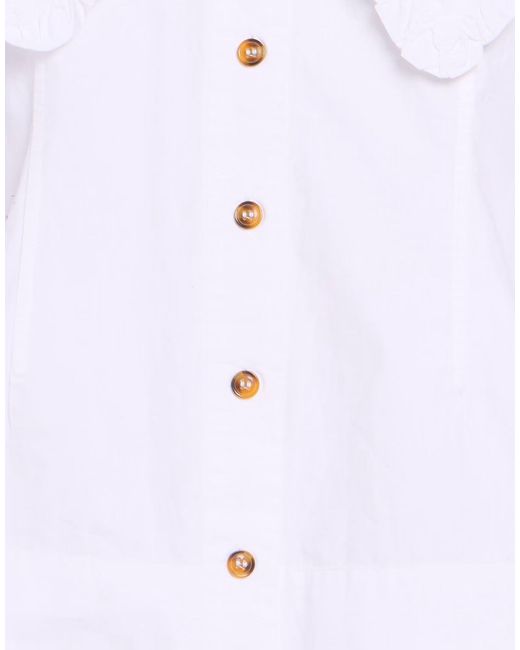 Ganni Blue Solid Color Long Sleeve Shirt