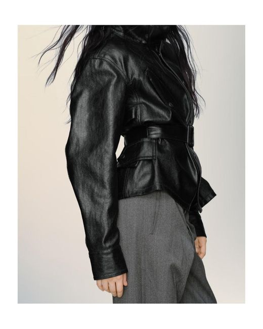 Maison Margiela Black Stand Up Collar Betled Jacket
