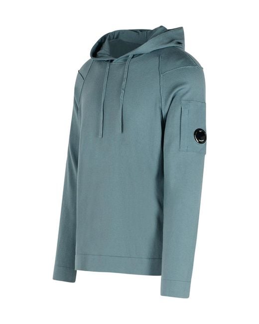 C P Company Blue Lens Detailed Drawstring Hoodie for men