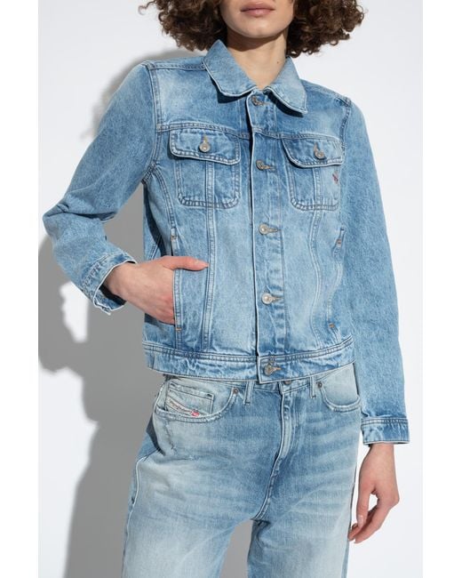 DIESEL Blue De-Bonny Button-Up Denim Jacket