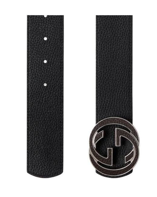 Gucci White Reversible Belt With Interlocking G Buckle for men