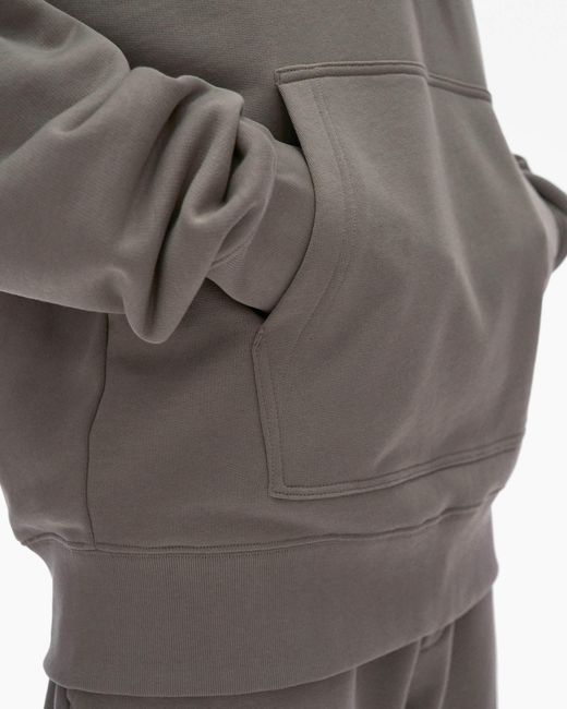 Helmut Lang Gray Drawstring Graphic-Print Hoodie for men