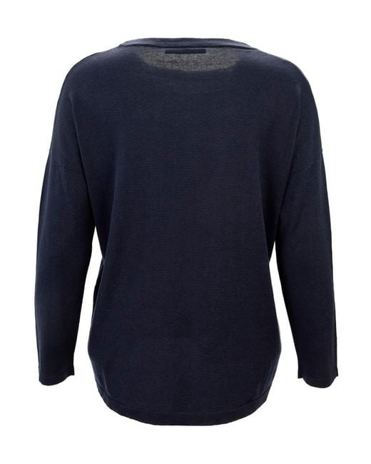 Weekend by Maxmara Blue Round-Neck Long-Sleeved Pullover