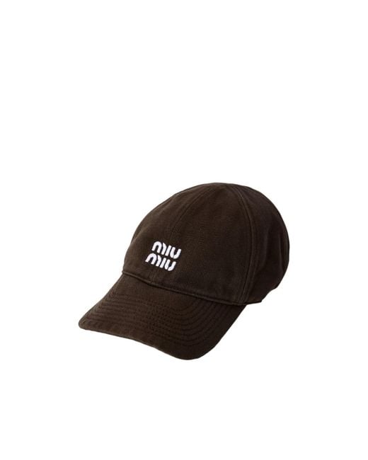 Miu Miu Brown Solid Color Baseball Cap