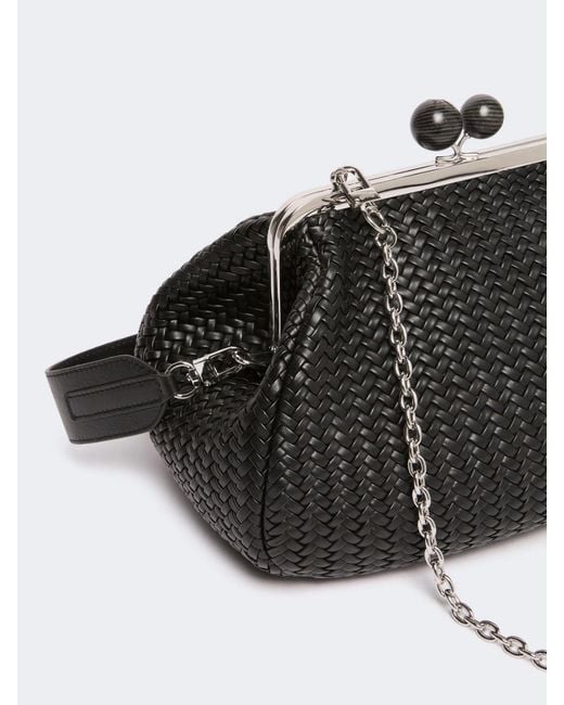 Weekend by Maxmara Black Medium-Sized Pasticcino Woven Shoulder Bag