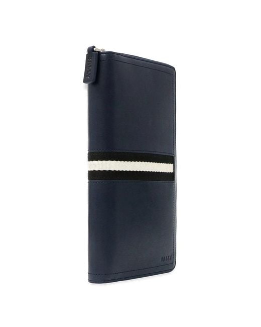 Bally Blue Logo Zipper Wallet for men