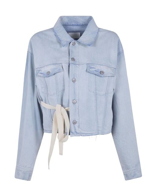 MM6 by Maison Margiela Blue Tie Detailed Denim Jacket