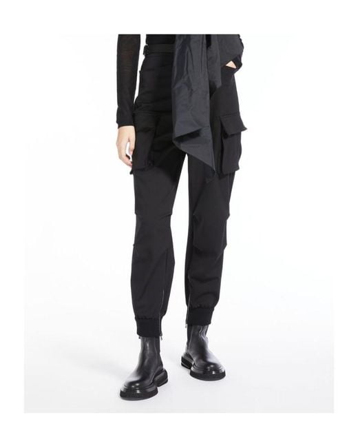 Max Mara Black Tskirt Cargo Trousers
