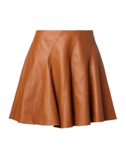 Ralph Lauren Brown Leather Miniskirt