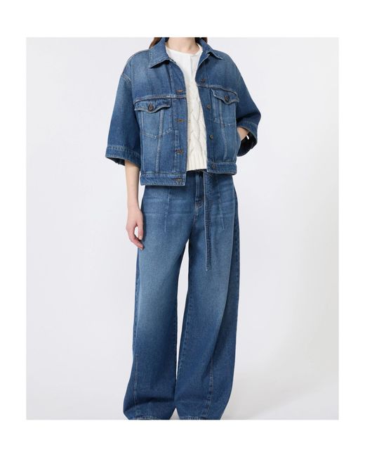 Weekend by Maxmara Blue Button-Down Denim Jacket