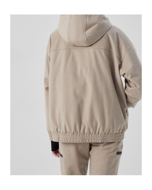 Brunello Cucinelli Gray Half Zipped Long-Sleeve Hoodie