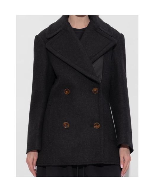 Lanvin Black Double-Breasted Tailored Coat