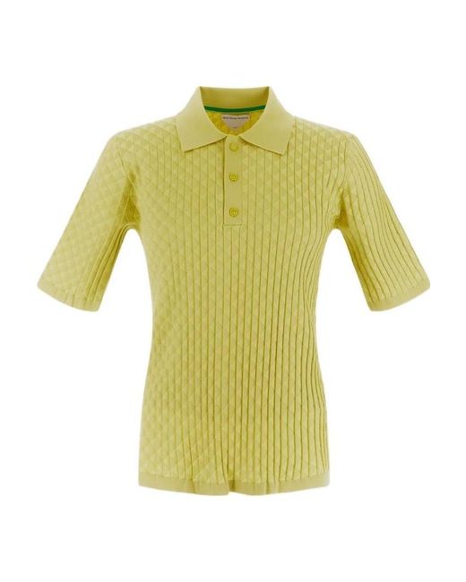 Bottega Veneta Yellow Buttoned Polo Shirt for men