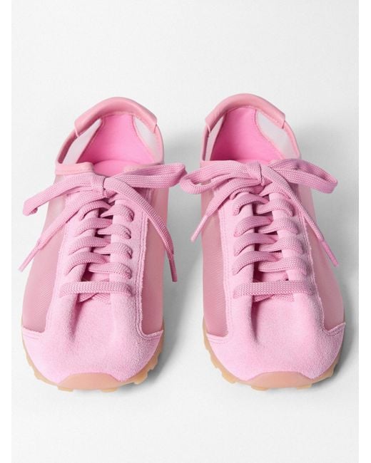 Jacquemus Pink The Tennis Mesh-Panelled Lace-Up Sneakers