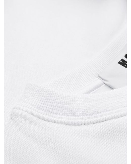 MSGM White Logo Print Casual Sweater