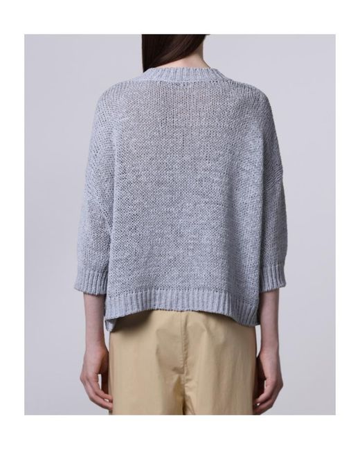 Roberto Collina Blue V-Neck Knitted Sweater