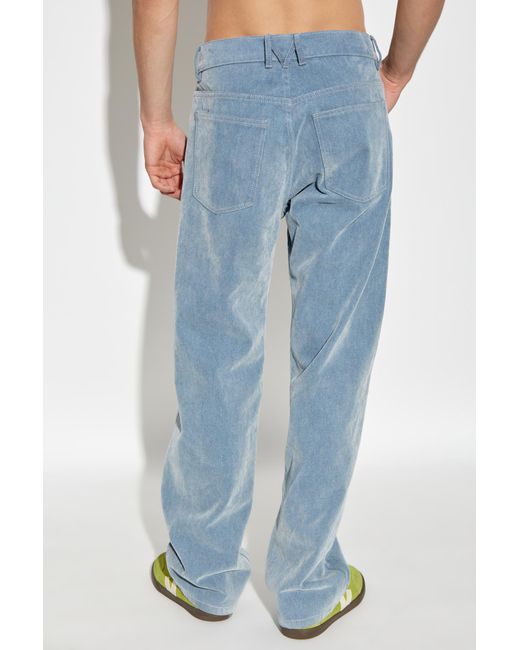 Moschino Blue Logo Patch Straight-Leg Jeans for men
