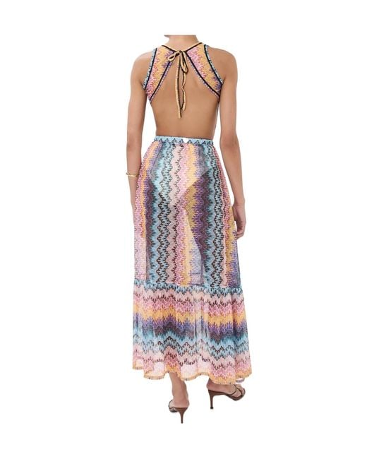Missoni White Zigzag-Pattern Maxi Dress