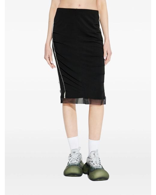 AVAVAV Black Sequin-Embellishment Midi Skirt