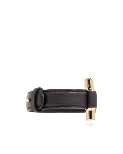 Ferragamo White Ferragamo Gancini Bracelet for men