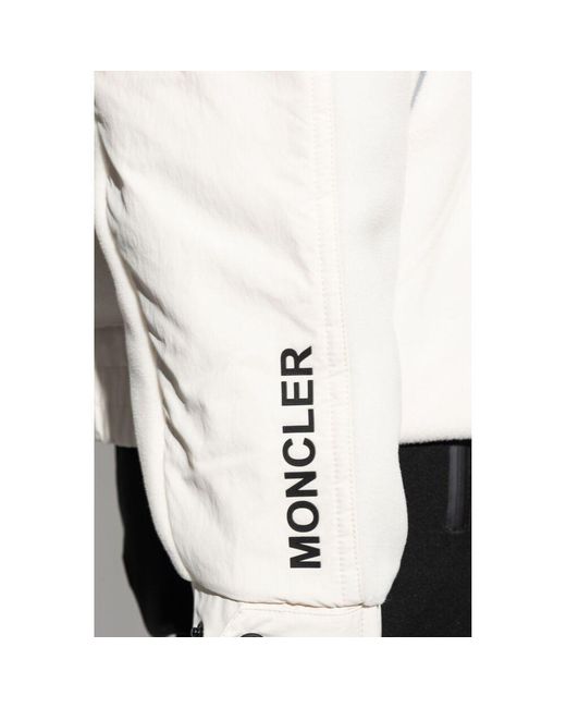 Moncler White Long-Sleeved Hooded Casual Jacket