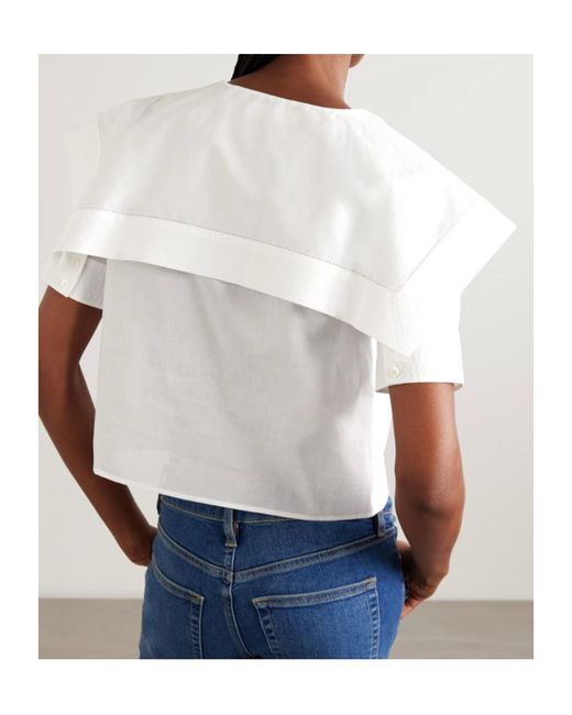 FRAME White Cape-Effect Cotton Shirt