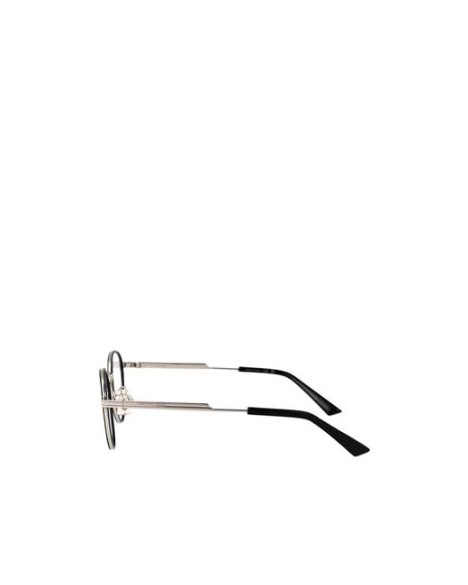 Bottega Veneta Metallic Eyewear Round Frame Glasses for men