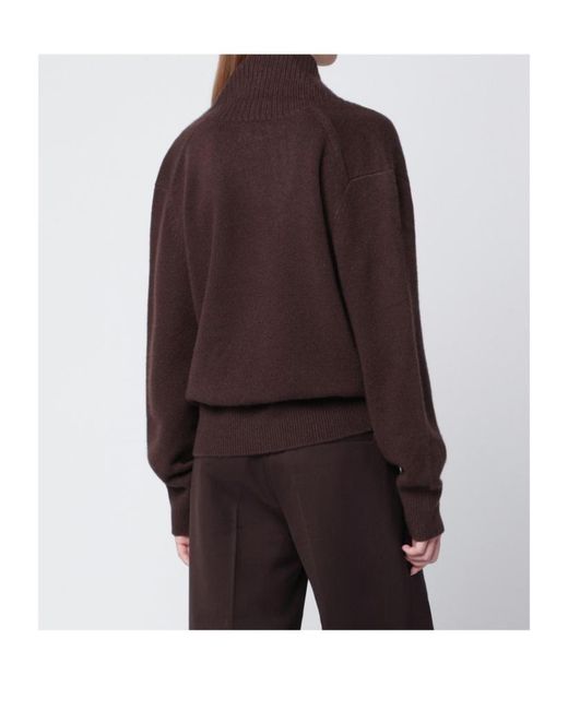 Loulou de Saison Brown Shawl Collar Knitwear