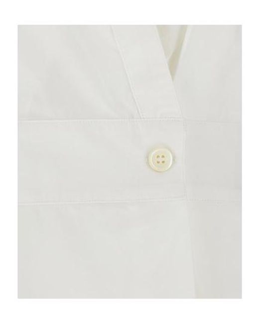 A.P.C. White Athena' Sleeveless V-Neck Dress