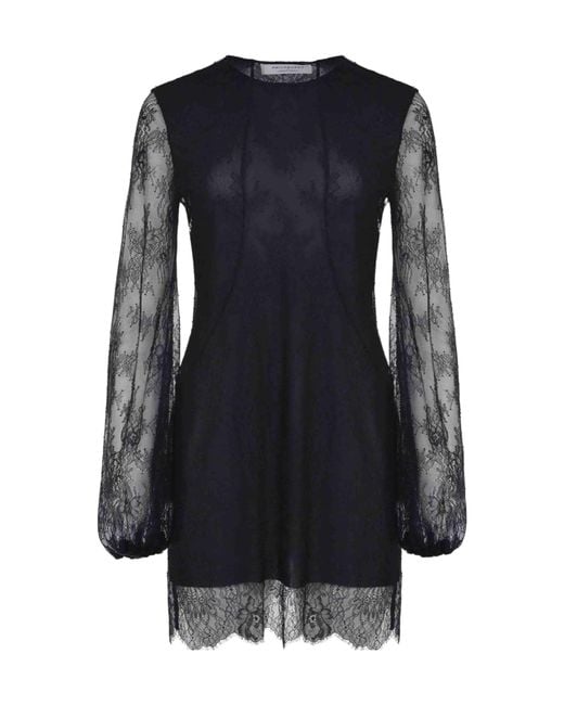 Philosophy Di Lorenzo Serafini Black Lace-Detailed Sheer Dress