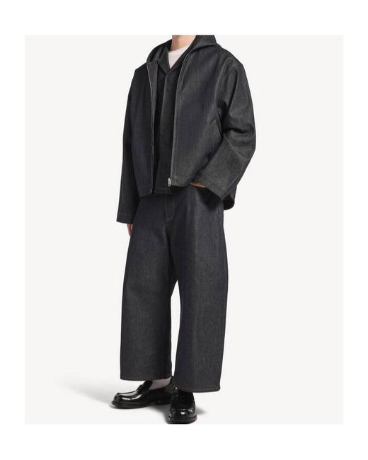 Balenciaga Black Hooded Denim Jacket for men
