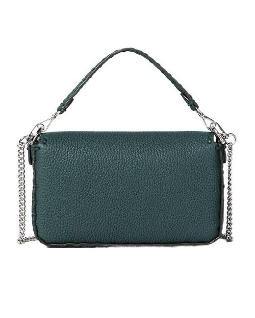 Fendi Green Dark Selleria Bag With 309Hand-Sewn Topstitches