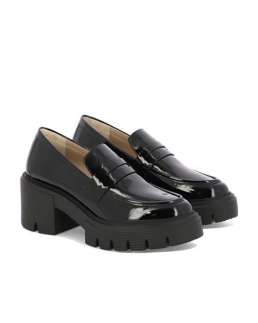 Stuart Weitzman Black Block-Heel Loafers