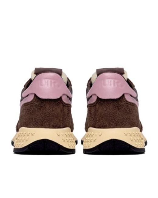 Autry Brown Reelwind Lace-Up Sneakers