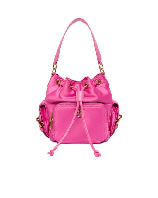 Pinko Pink Drawstring Tote Bag