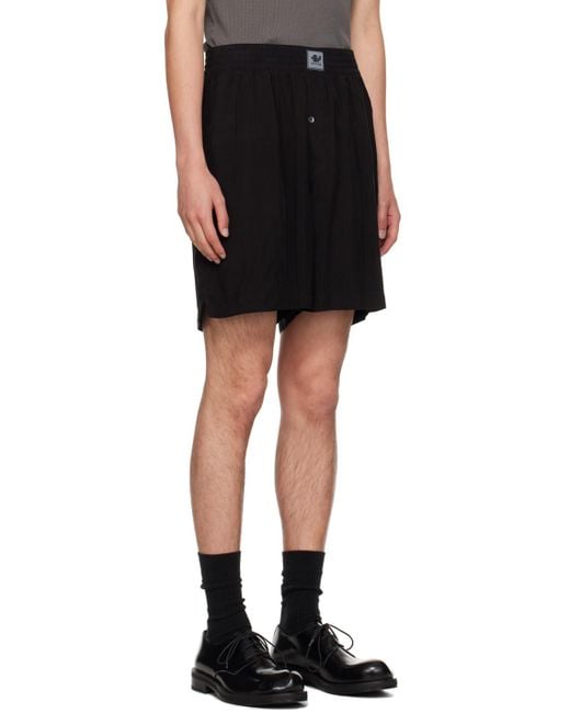 Eytys Black Aniara Logo Patch Shorts for men