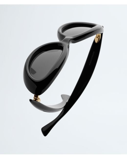 Bottega Veneta White Eyewear Sardine Oval Sunglasses