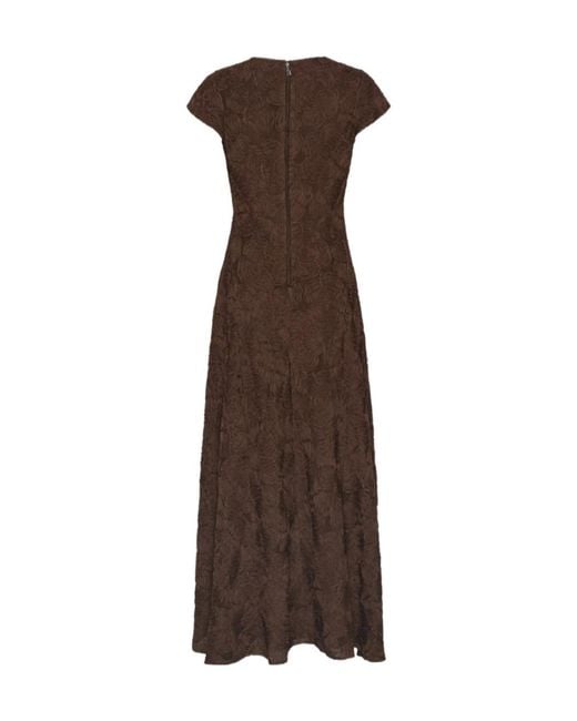 ROTATE BIRGER CHRISTENSEN Brown Flower-Mesh Sleeveless Maxi Dress Dark
