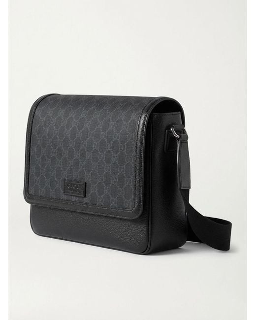 Gucci Black Gg Supreme Medium Crossbody Bag, Gg Canvas for men