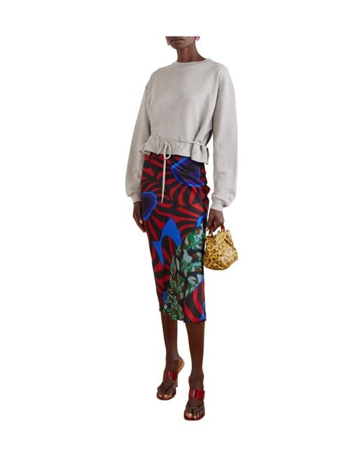 Dries Van Noten Gray Cropped Sweatshirt