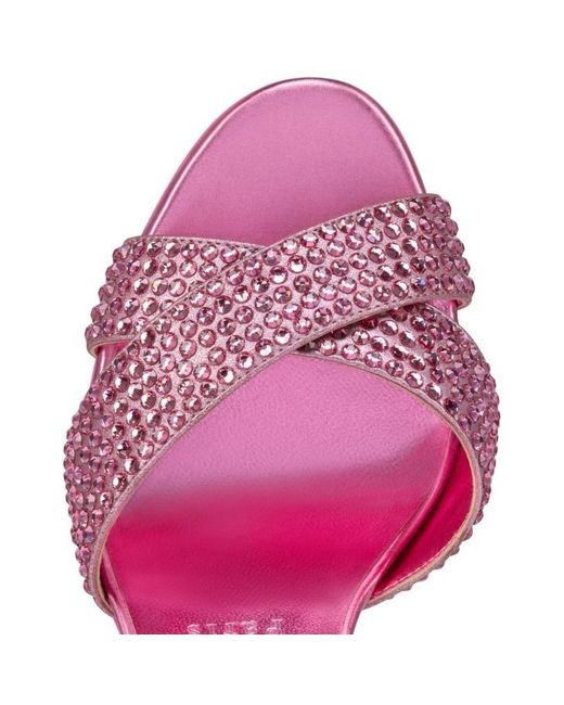 Christian Louboutin Pink Mariza Is Back Strass 85Mm Mules