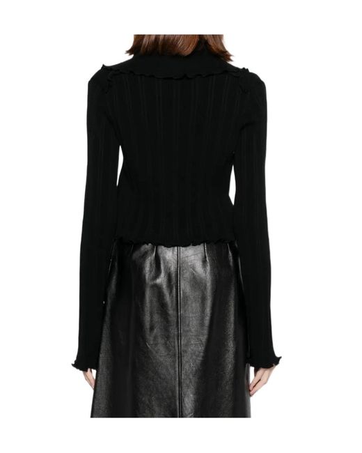 Jil Sander Black Frilled Cardigan