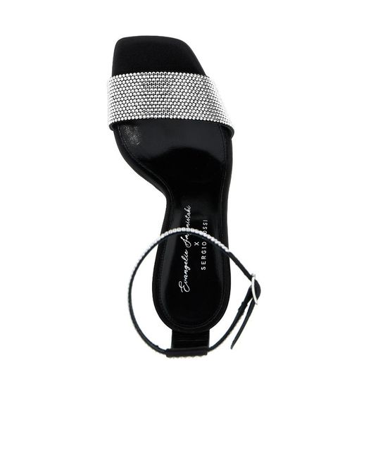 Sergio Rossi Black Logo High-Heeled Sandals
