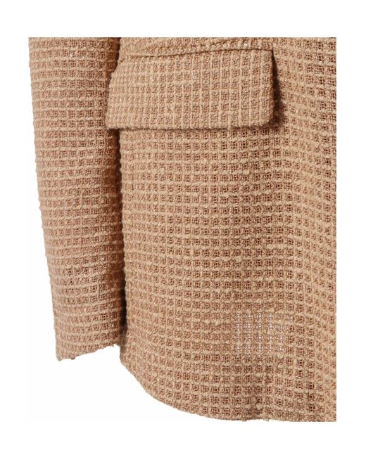 Fabiana Filippi Brown Sequin-Embellished Single-Breasted Jacket