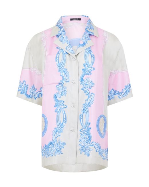 Versace Blue Short Sleeve Shirt