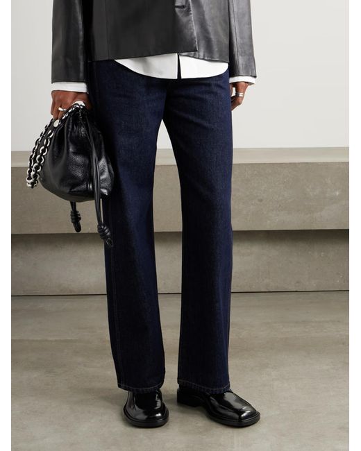 Victoria Beckham Black Square-Toe Brogues