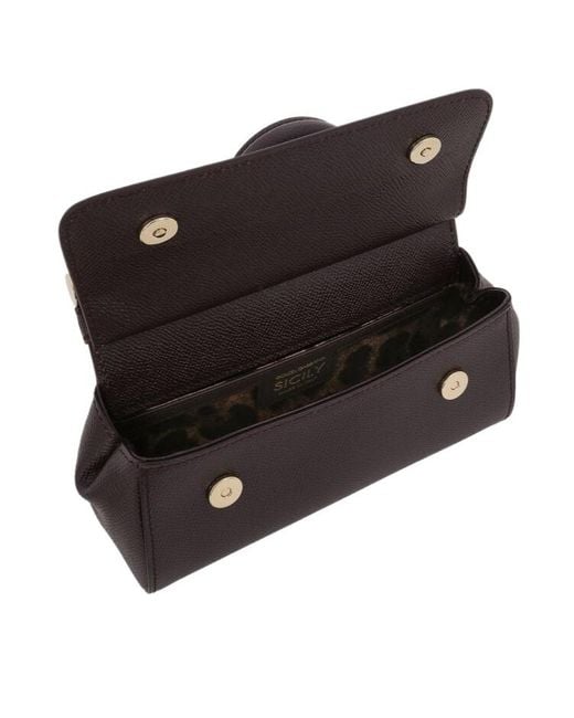 Dolce & Gabbana Black Logo Plaque Small Sicily Handbag